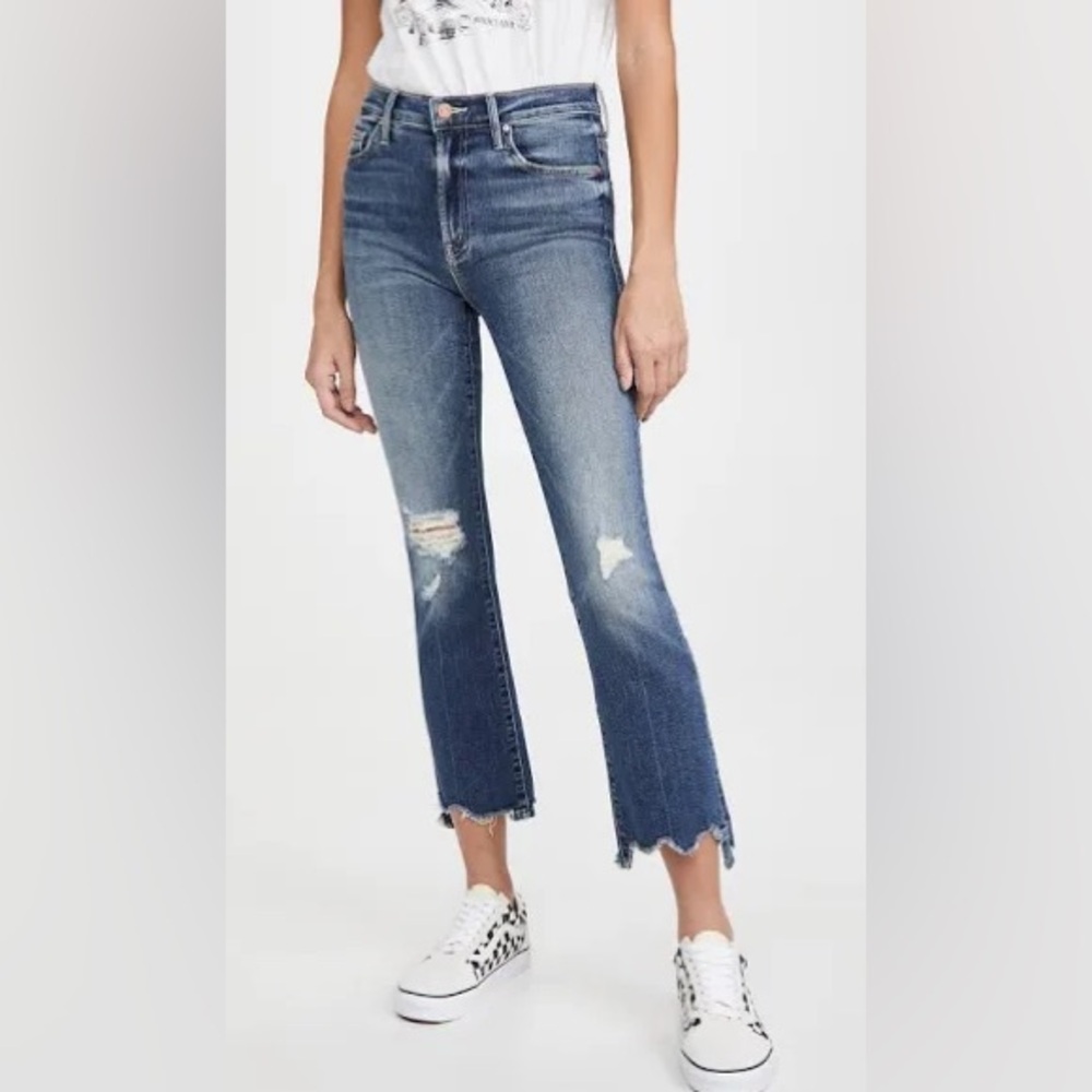 MOTHER The Insider Distressed Light Blue Straight-Leg Jeans Size 25 - Picture 1 of 15
